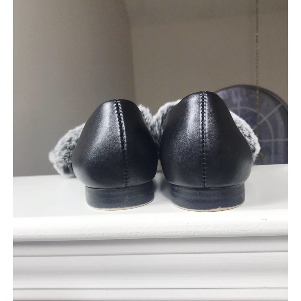 Zara women, black leather flats    37/6.5   #33 - Picture 3 of 5